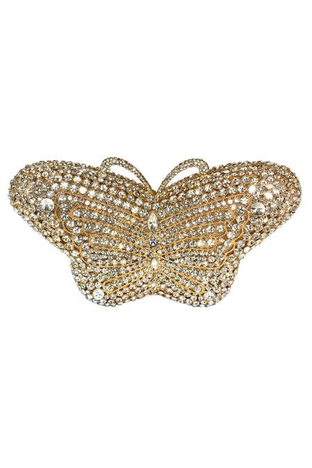 Factory Rhinestone Embellished Butterfly Clutch