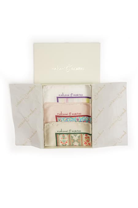 Rabani & Rakha Satin Pocket Square Gift Box - Set of 3 