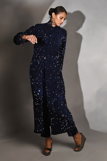 JYOTI SACHDEV IYER Sequin Embroidered Jacket & Trouser Set 