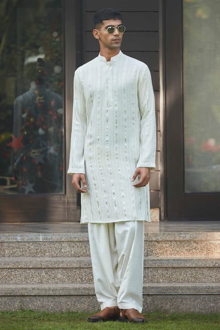 Bohame Jiva Chikankari Zari Embroidered Kurta With Salwar 