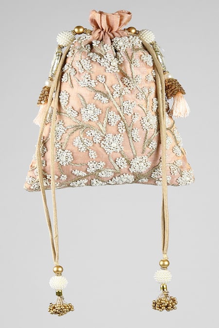 Clutch'D Silk Embroidered Potli Bag 