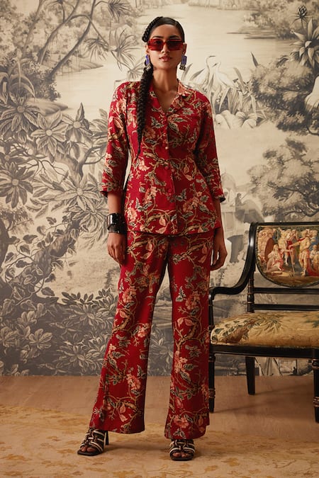 Kalista Azalea Chintz Pattern Shirt & Pant Set 