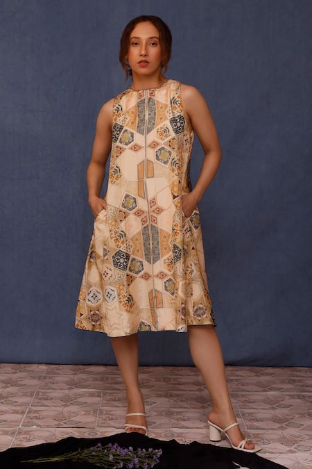 Chokhi Chorri Arsia Moroccan Tile Print Dress 