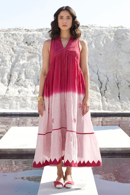 The Loom Art Ombre A-Line Tiered Dress 