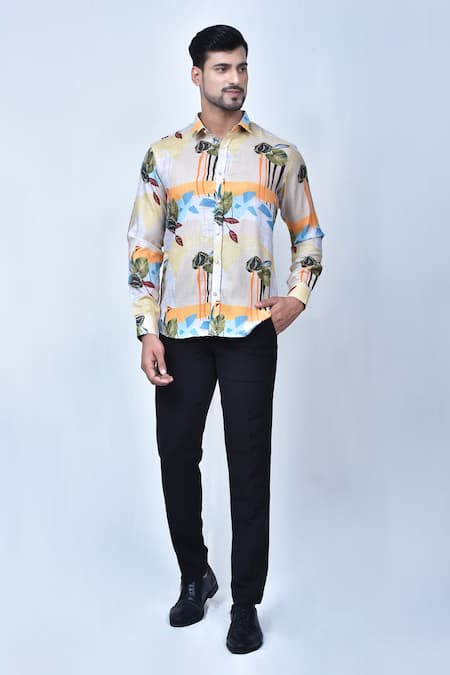 Arihant Rai Sinha Tropical Print Shirt 