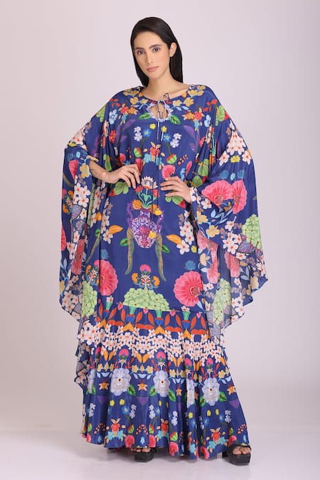 ALPONA DESIGNS BY SOHAM ACHARYA Floral Print Kaftan Dress 