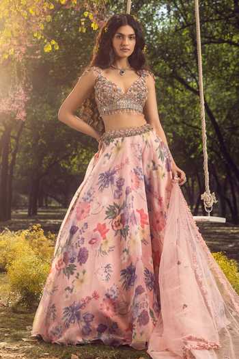 Nitika Gujral Vintage Floral Print Lehenga Set 