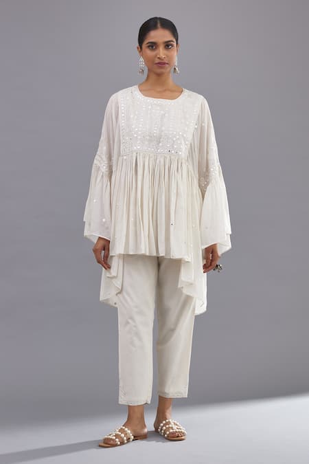 KORA Embroidered Top & Pant Set 