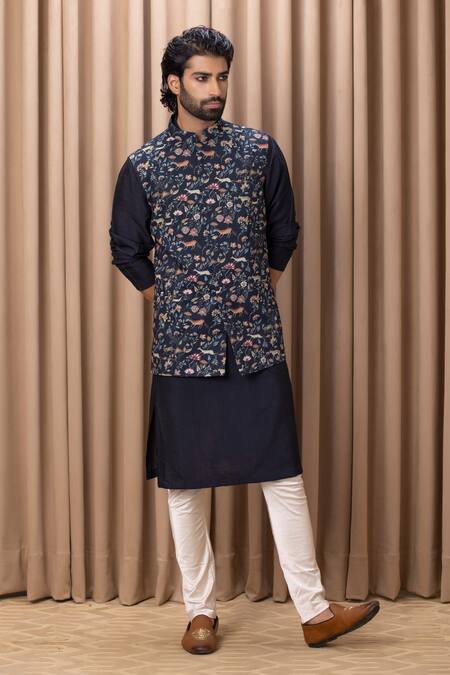 Ankit V Kapoor Amaani Forest Print Nehru Jacket 