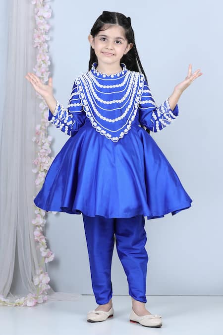 The little celebs Pearl Embroidered Kurta & Pant Set 