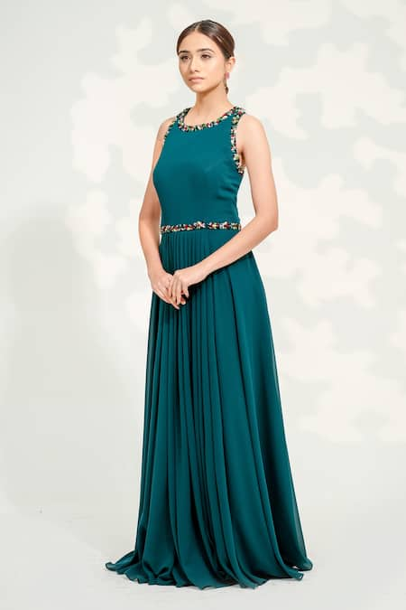 Tamaraa By Tahani Doris Embroidered Crossback Gown 