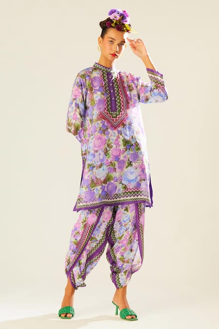 Rajdeep Ranawat Reza Silk Printed Kurta 