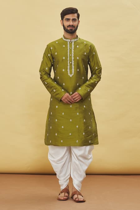 Arihant Rai Sinha Floral Thread Embroidered Kurta & Dhoti Pant Set 