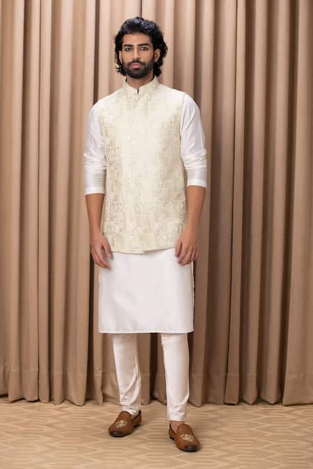 Ankit V Kapoor Zahid Embroidered Bundi Kurta Set 