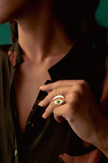 Adjustable Gold Rings, Evil Eye Ring, Ring Set, Lucky Charm Ring, Evil –  Evileyefavor