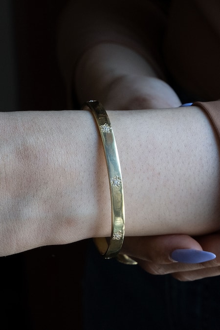 18 Kt Hallmark Real Solid Yellow Gold Handmade Slip-On Bracelet Bangles 20  Grams | eBay