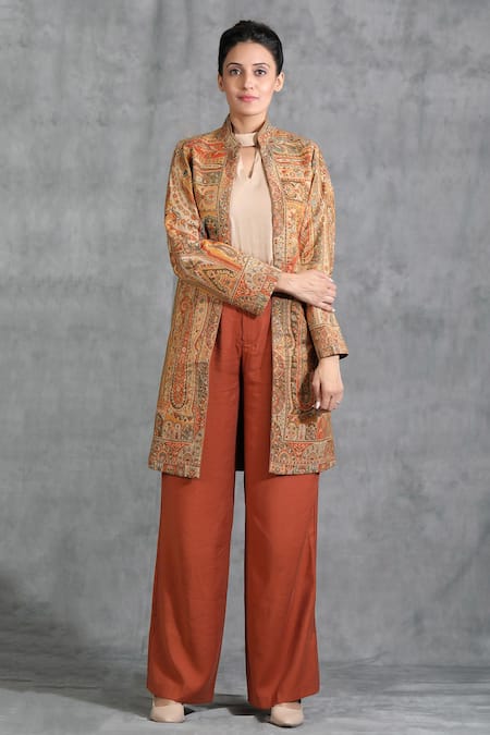 DUSALA Paisley Motif Long Jacket 