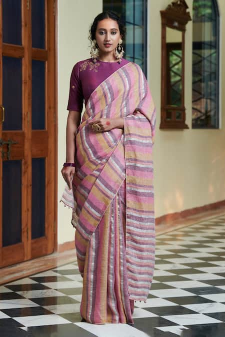 Dressfolk Jhilmil Stripe Pattern Saree 