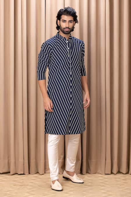 Ankit V Kapoor Amaan Chevron Print Kurta Set 