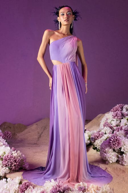 Mala and Kinnary Ombre Pleated Gown 