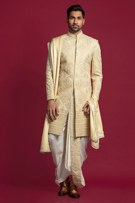 Jayesh Shah Zardosi & Resham Embroidered Sherwani Set 