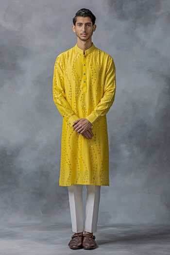 Sarab Khanijou Mirror Embroidered Kurta Set 