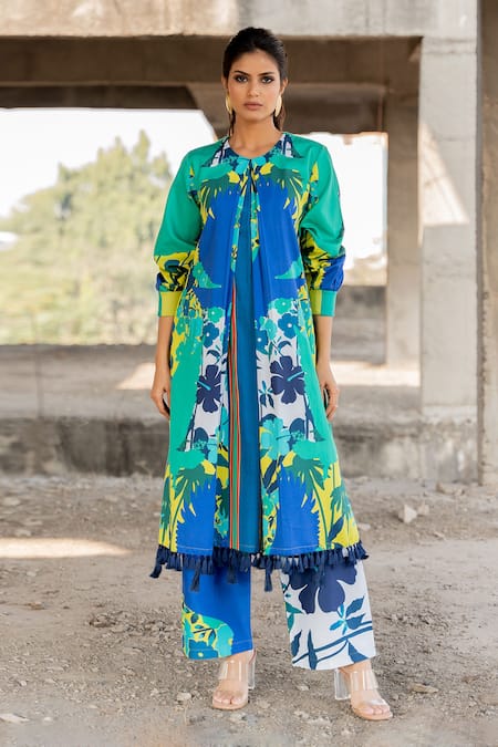 Pooja-Keyur Floral Paradise Print Kurta With Pant 