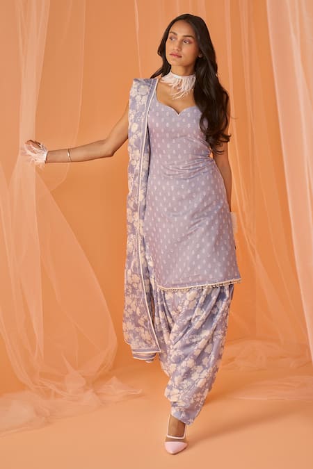 LASHKARAA Floral Print Straight Kurta Set 