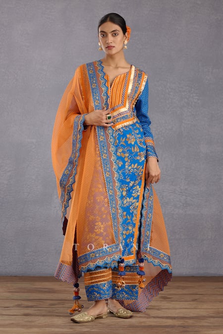 Torani Persian Blue Printed Kurta Set 