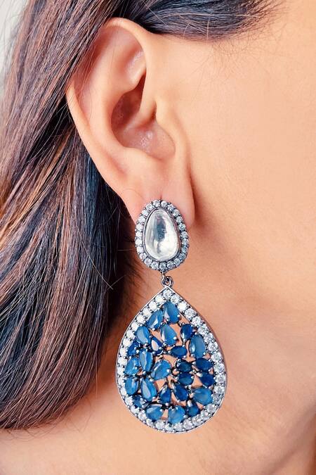 Blue Sapphire And Diamond Drop Earrings #103423 - Seattle Bellevue | Joseph  Jewelry