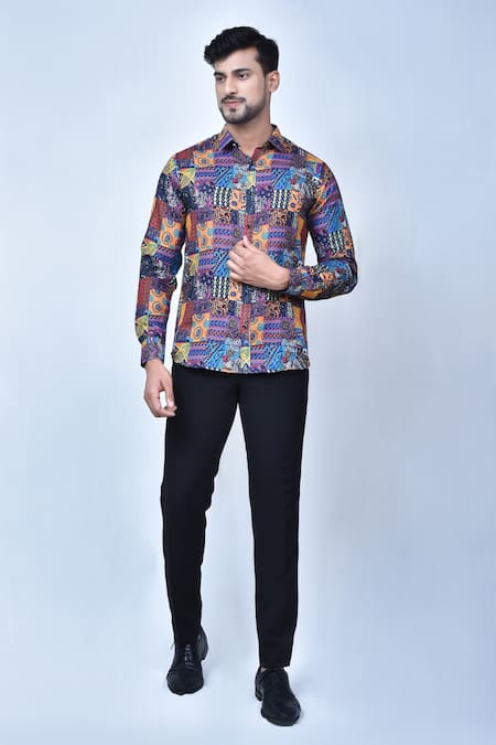 Arihant Rai Sinha Abstract Print Shirt 