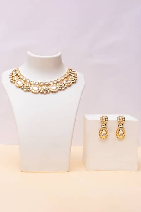 Zevar by Geeta Kundan Polki Necklace Set 