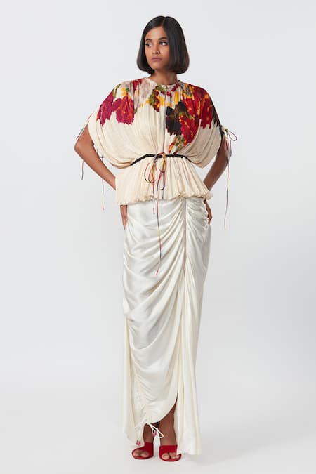 Saaksha & Kinni Draped Asymmetric Skirt 