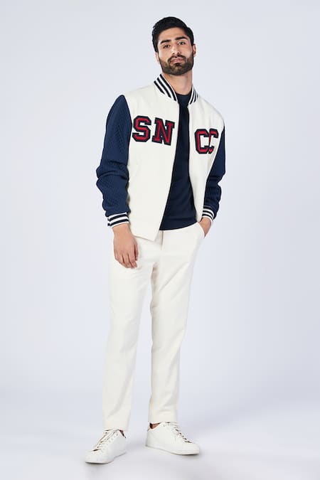 S&N by Shantnu Nikhil Colorblock Varsity Jacket 