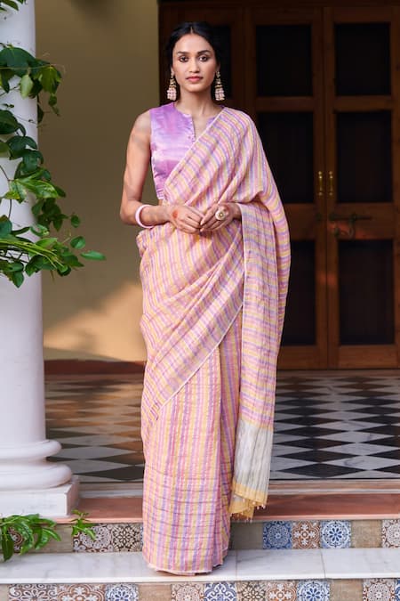 Dressfolk Kangan Stripe Pattern Saree 