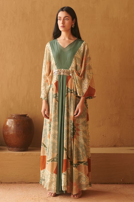 Studio Radical Marrakech Print Pleated Kaftan 