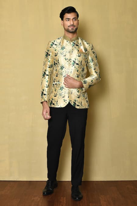 Arihant Rai Sinha Floral Pattern Jodhpuri Bandhgala 