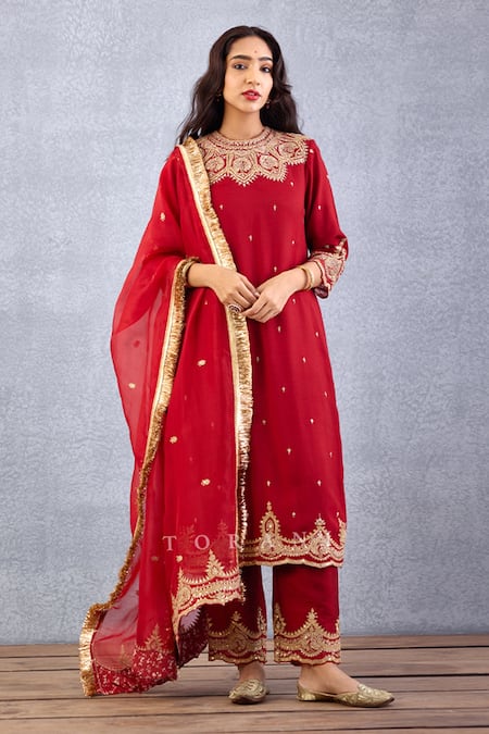 Torani  Sindoori Urvi Embroidered Kurta Pant Set 
