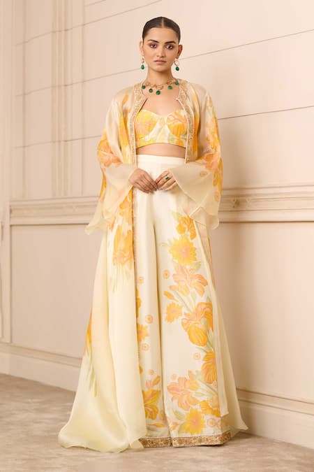 Tarun Tahiliani Sunflower Print Jacket & Palazzo Set 