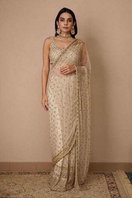 Astha Narang Sequin Embroidered Saree With Blouse 