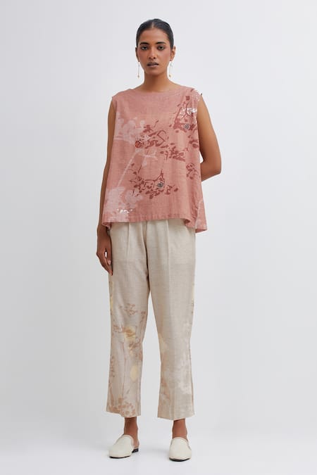 Bhavik Shah Handwoven Foliage Pattern Top & Pant Set 