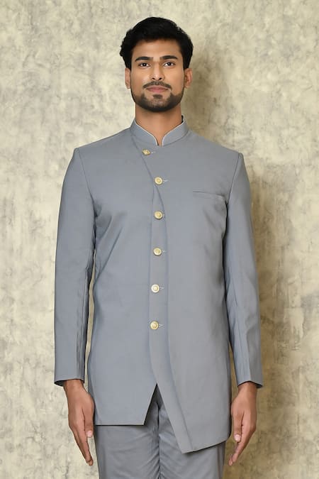 Aryavir Malhotra Asymmetric Placket Bandhgala 