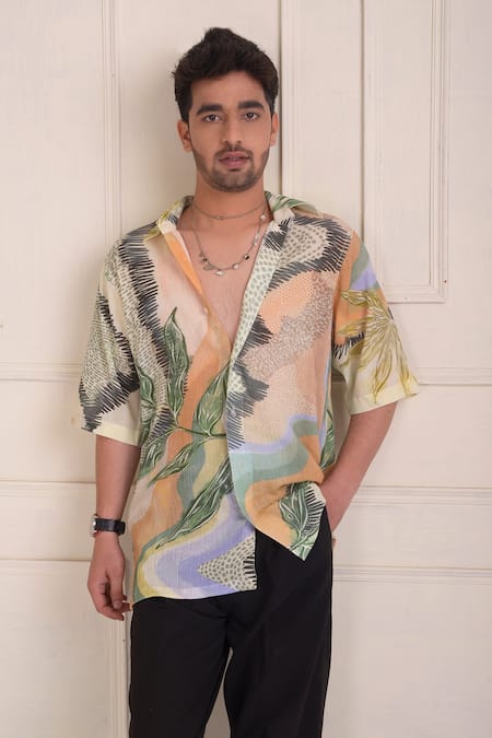 Shwetanga Printed Oversized Shirt 