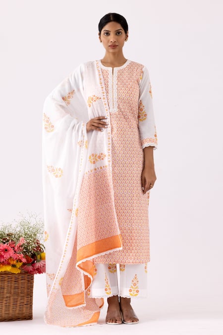 Abbaran Floral Print Kurta Set 