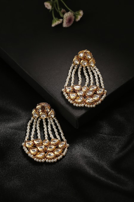 Minaki Pearl Embellished Danglers 