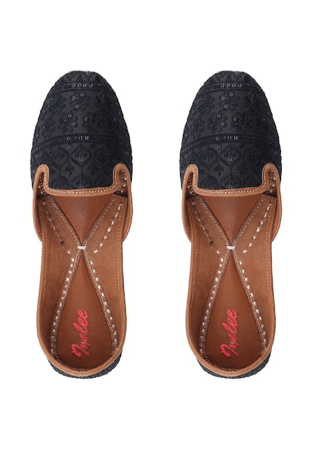 Imlee Jaipur Floral Thread Work Moccasin Juttis 