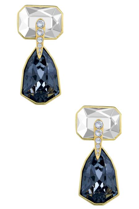 Shop Confluence Blue Stone Drop Earrings at Aza Fashions Shop_Confluence_Blue Stone Drop Earrings_at_Aza_Fashions