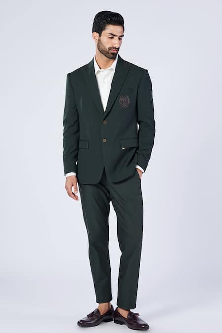 S&N by Shantnu Nikhil Placement Embroidered Crest Blazer 