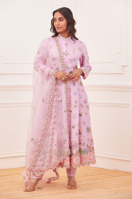 Rahul Mishra Floral Embroidered Anarkali Set 