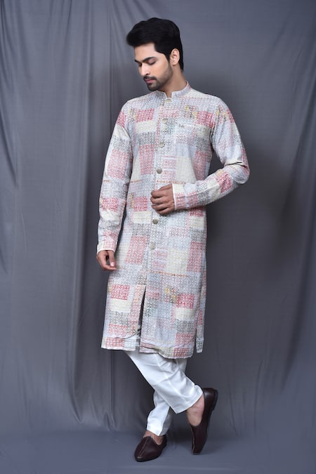 Arihant Rai Sinha Thread Work Kurta & Contrast Pant Set 